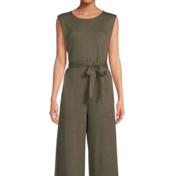 Max Studio Pants - 🏷 *NWT* Max Studio French Terry Solid Belted Jumpsuit - Army Green